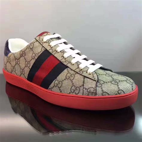 red and black gucci sneakerz|Gucci red sneakers men.